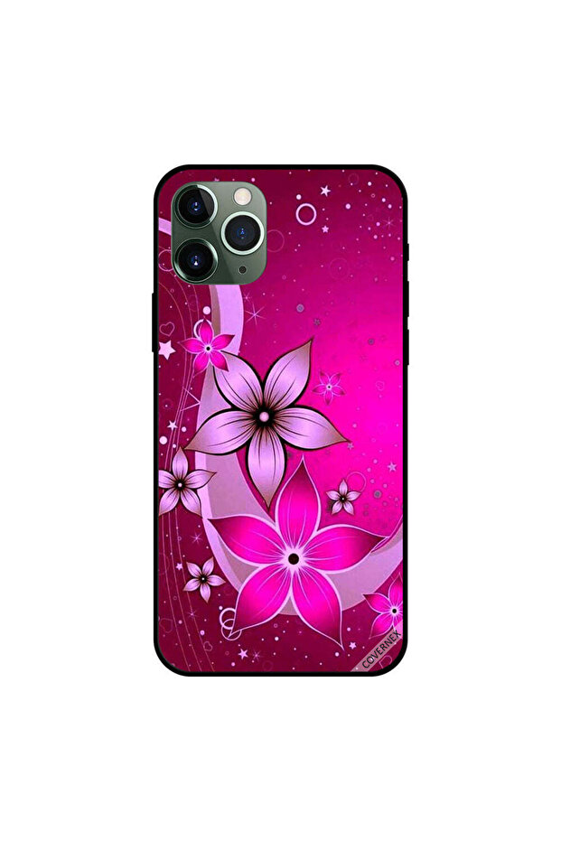 غطاء حماية لجهاز iPhone 11 Pro Max بنقشة زهور وردية كاملة