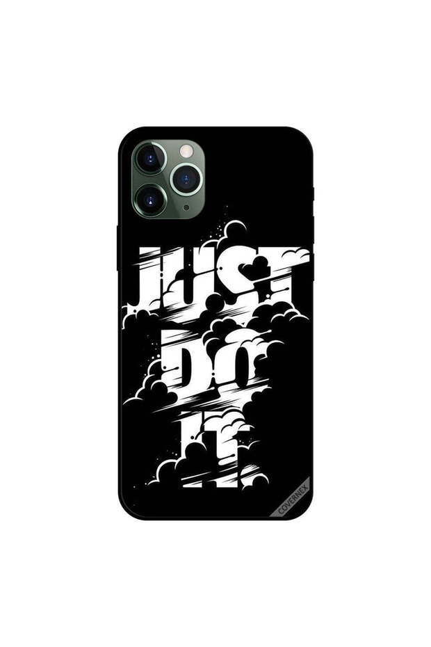 غطاء حماية لجهاز iPhone 11 Pro Max - Just Do It - أبيض وأسود