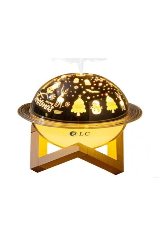 مصباح قمري مع موزع بقاعدة خشبية 2.5 واط - 1