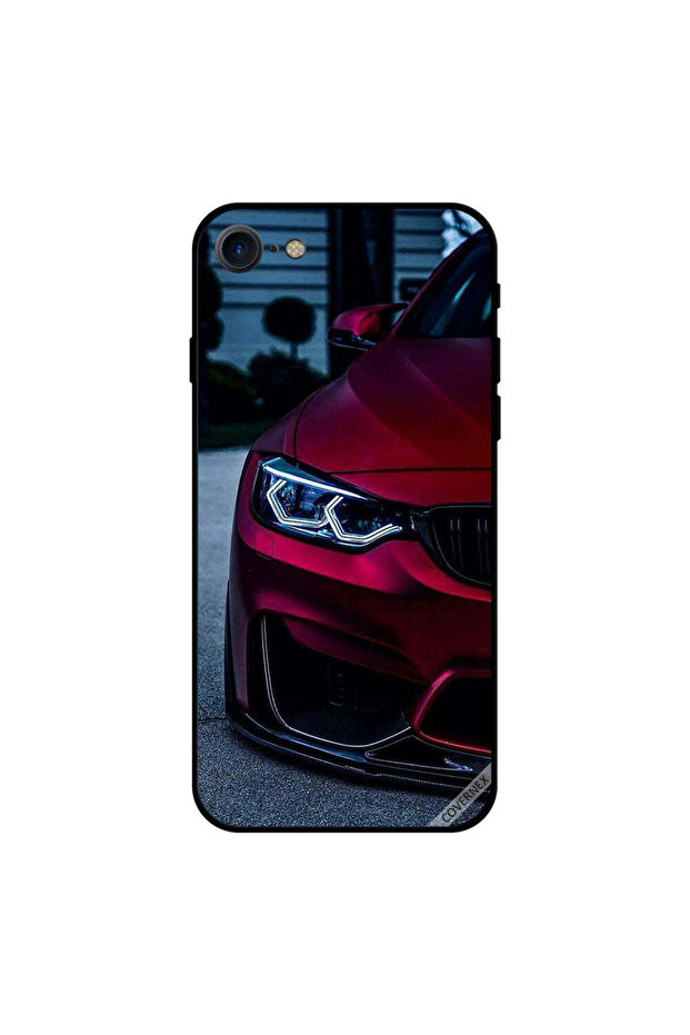 غطاء حماية لجهاز iPhone 8 - أحمر وبني - سيارة