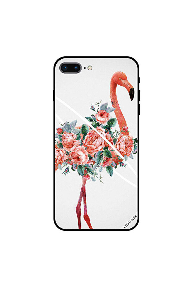 غطاء حماية لهاتف iPhone 8 Plus بتصميم حلقة دائرية من فلامنغو