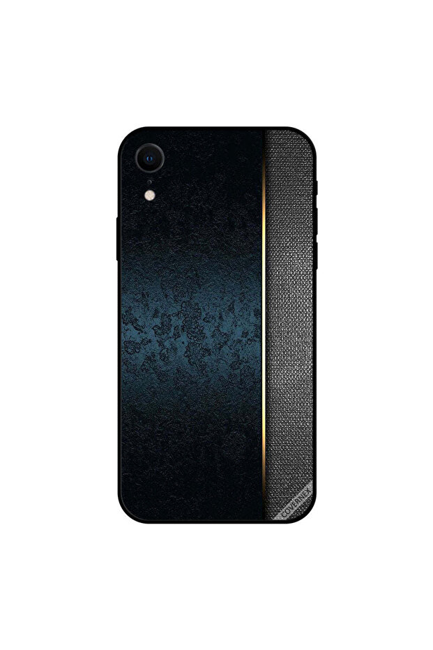غطاء حماية لجهاز iPhone XR بنمط جلدي أخضر داكن