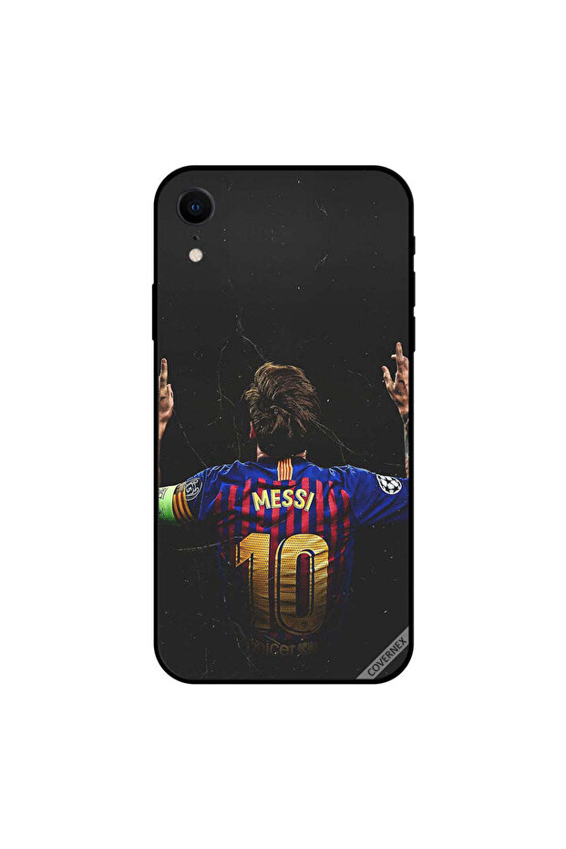 غطاء حماية لهاتف iPhone XR بتصميم احتفال ميسي بأناقة