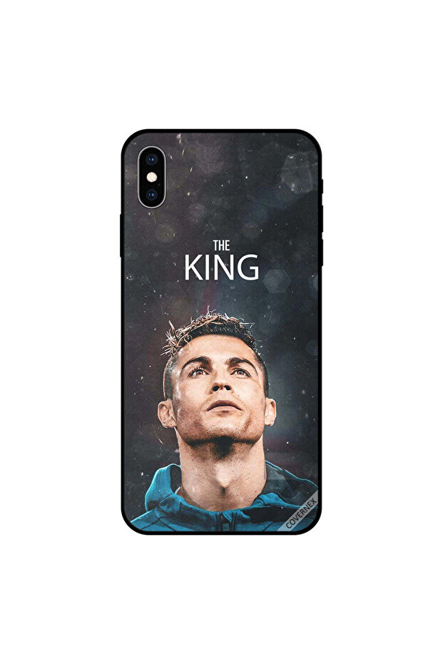 غطاء حماية لهاتف iPhone X رونالدو الملك