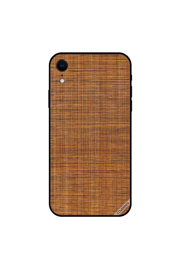 iPhone XR Case Cover Brown Thread Pattern - 1