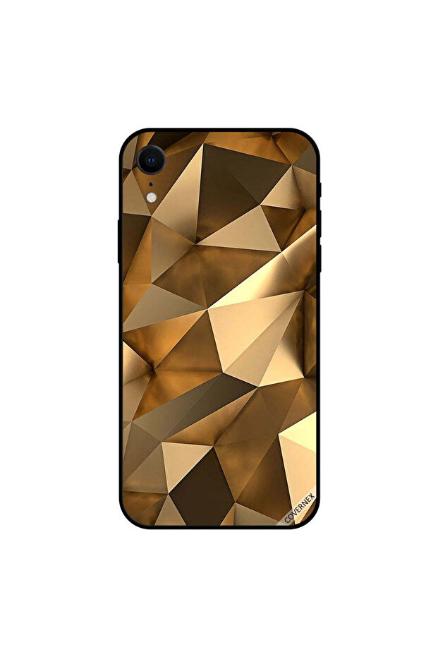 غطاء حماية لجهاز iPhone XR بتصميم مثلث ذهبي