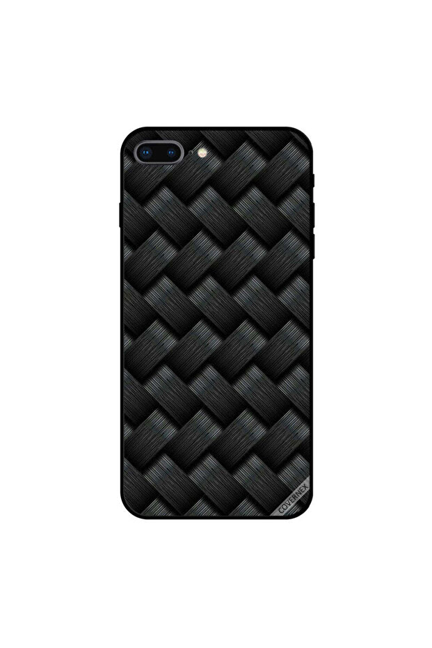 غطاء حماية لجهاز iPhone 8 Plus بنمط خطوط سوداء - 1