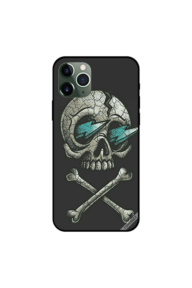 غطاء حماية لجهاز iPhone 11 Pro Max بتصميم جمجمة كهربائية