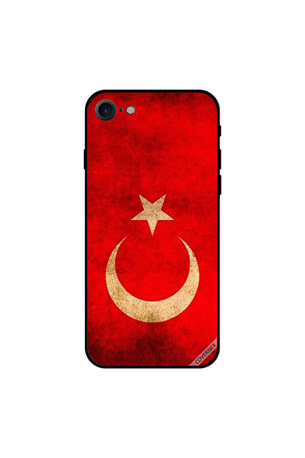 غطاء حماية لهاتف iPhone 7 بطبعة علم تركيا العتيق
