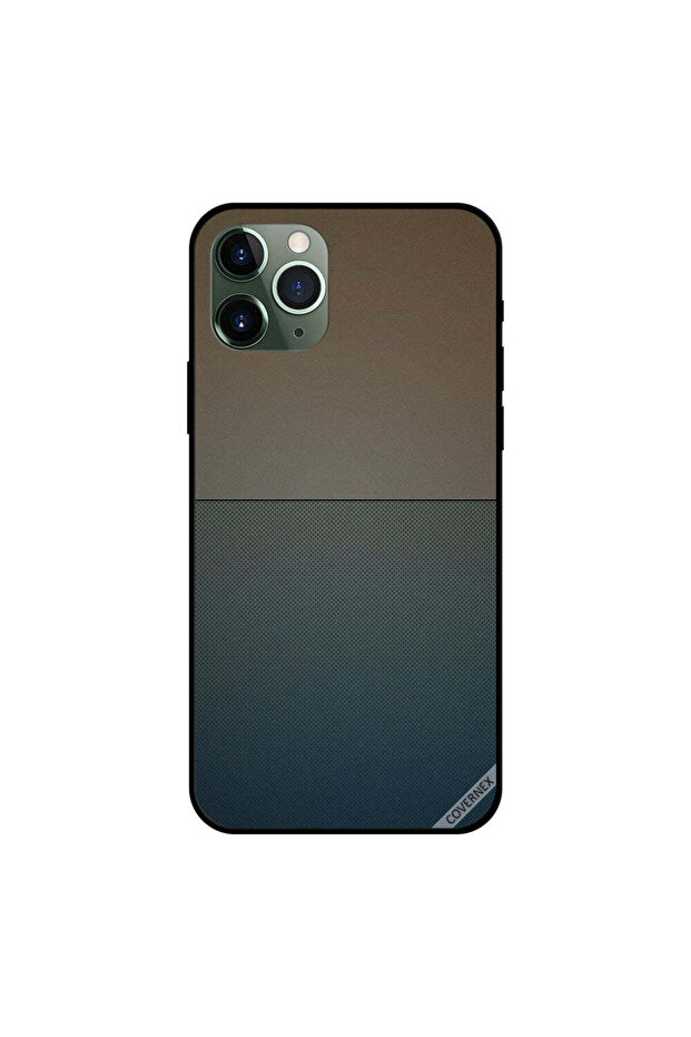 غطاء حماية لجهاز iPhone 11 Pro Max بنمط بني وأزرق