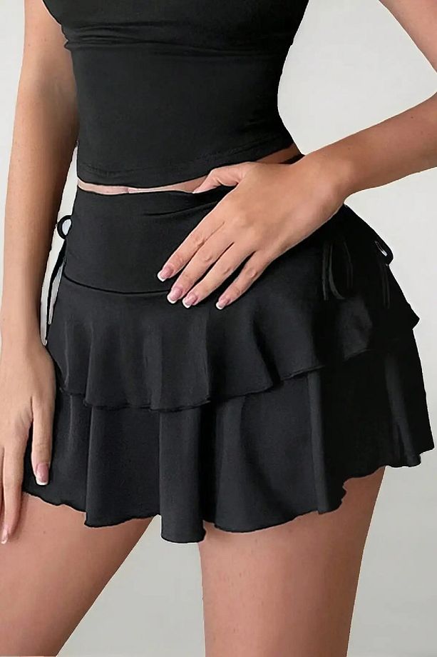 Bağcıklı Mini Şort Etek JT8067 - 5