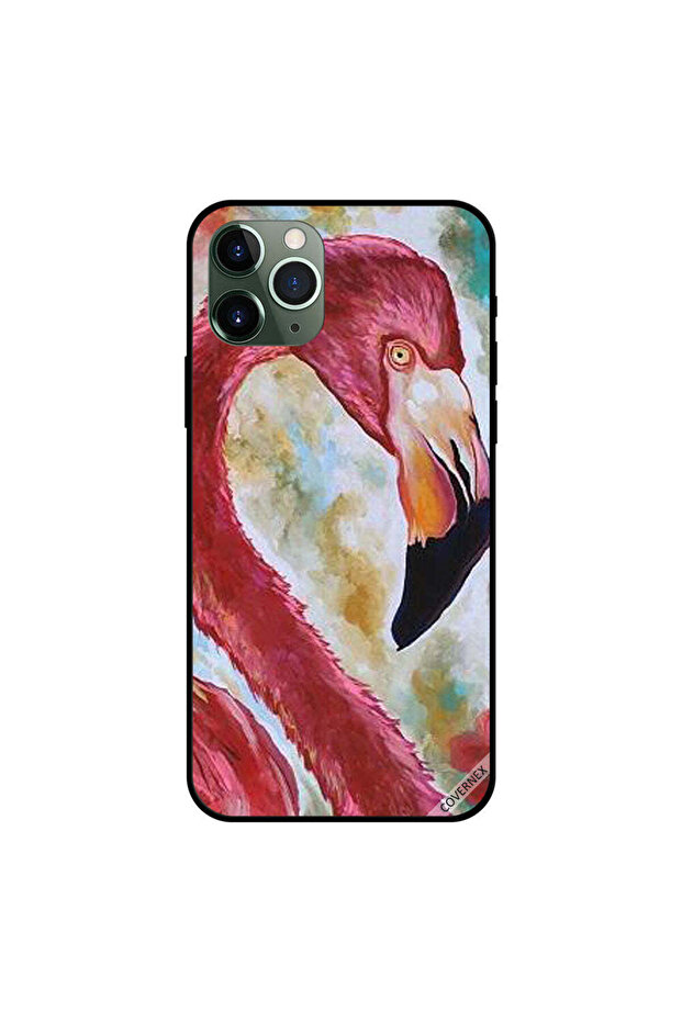 غطاء حماية لجهاز iPhone 11 Pro Max برسومات طيور النحام