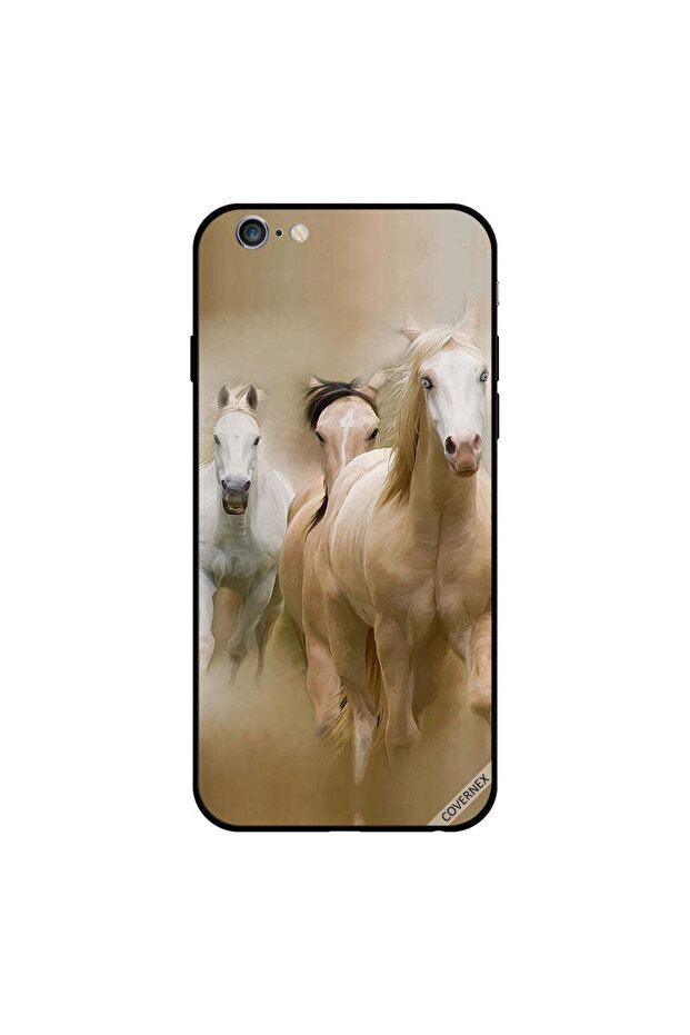غطاء حماية لجهاز iPhone 6s بشعار سباق الخيول البيضاء