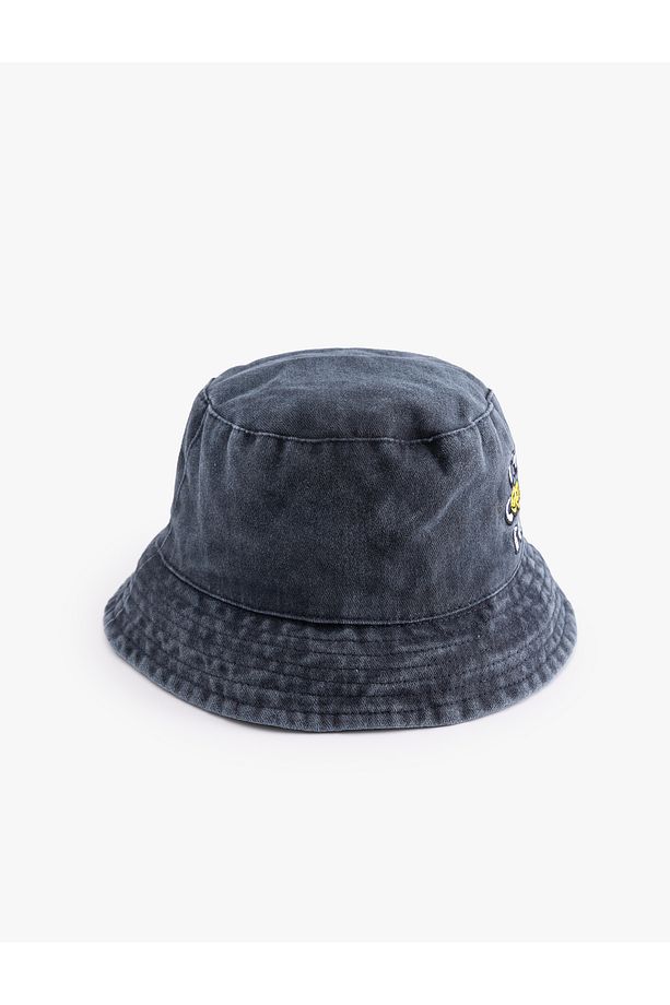 Pamuklu Nakış Detaylı Bucket Şapka - 2