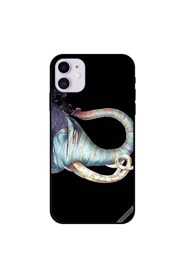 غطاء حماية لجهاز iPhone 11 بتصميم فيل يستحم بالماء