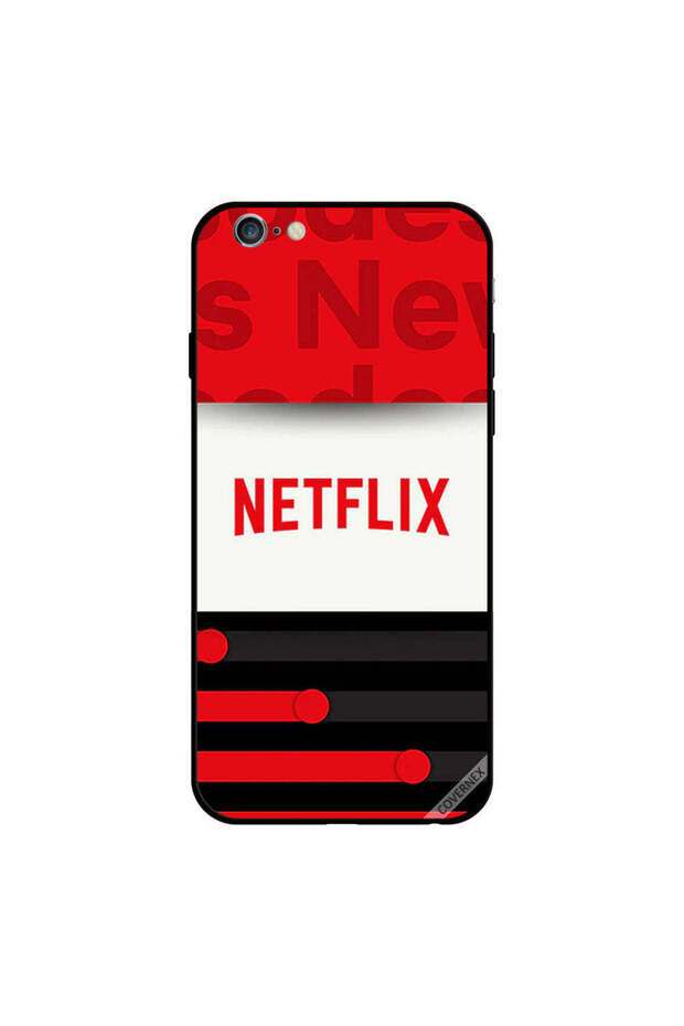 غطاء حماية لهاتف iPhone 6s Plus بخطوط حمراء وسوداء من Netflix
