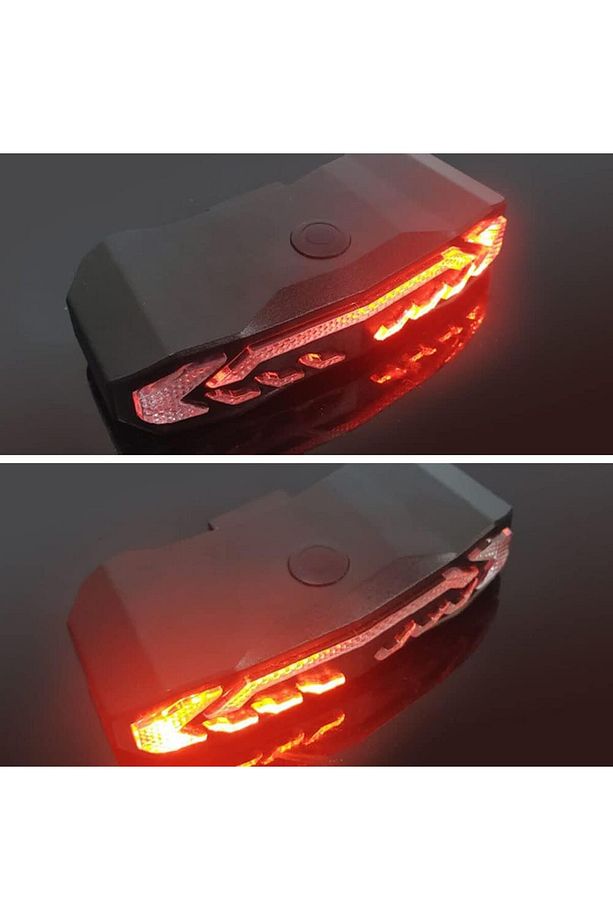Bisiklet Sele Altı Arka Led Şarj Edilebilir Dönüş Sinyali Stop Işığı Uzaktan Kumandalı Alarm Korna - 3