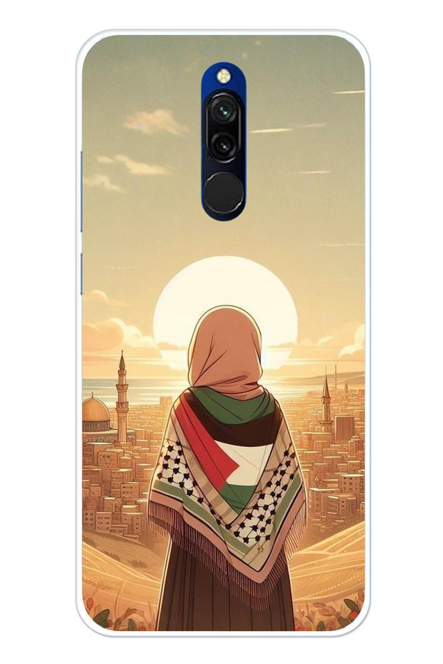 Redmi 8 Compatible Filistine Freedom Girl Transparent Silicone Case