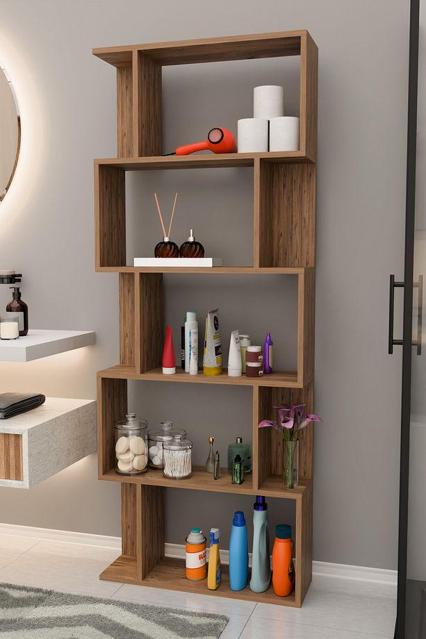 SCALA 4 Raflı Banyo Dolabı Banyo Rafı Çok Amaçlı Dolap-MEŞE - 1