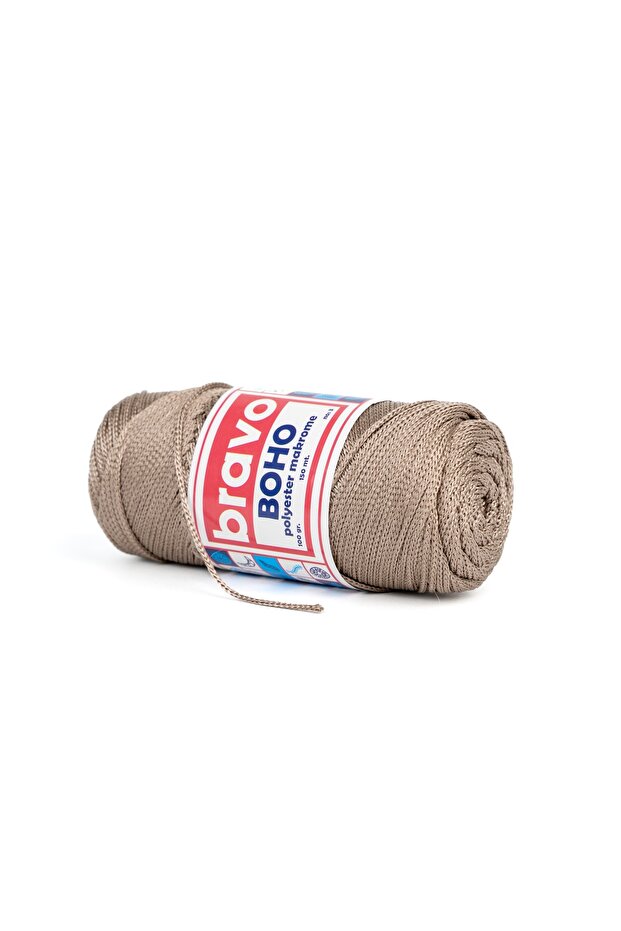 Boho Polyester Makrome İplik 1,5 Mm 100 Gr 150 Metre No: 3 mm (Renk Kodu:40) Vizon - 1