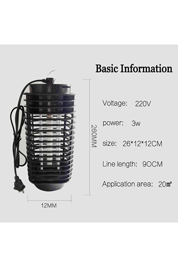 Indoor Fly & Mosquito Bug Zapper Lamp ABS Material Electrical Power Source Solid State Mice Repeller - 6