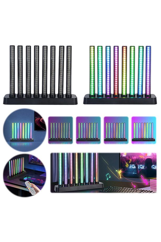 Kumandalı Rgb LED Çubuk Sese ve Müziğe Duyarlı Ambiyanslı Ekolayzer Taşınabilir Stick Siyah Kasa - 6