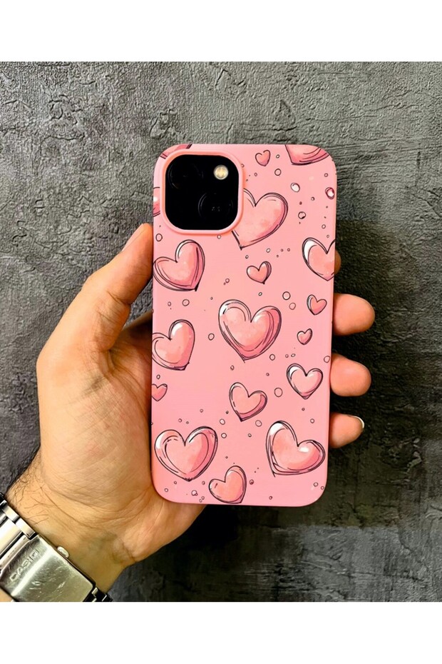حافظة وردية اللون متوافقة مع هاتف iPhone 13-14