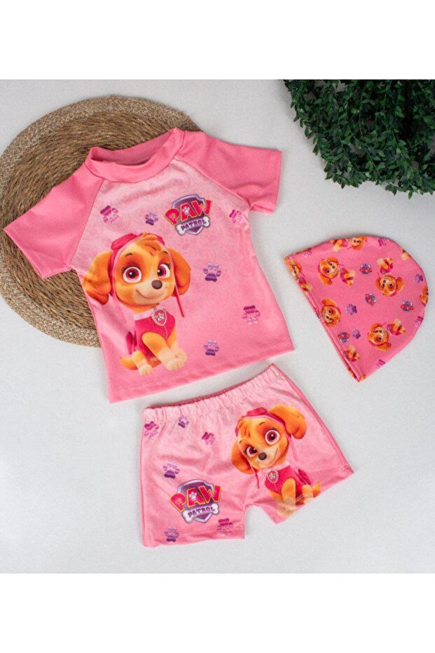ملابس سباحة ناعمة غير مرئية للفتيات من Paw Patrol باللون الوردي