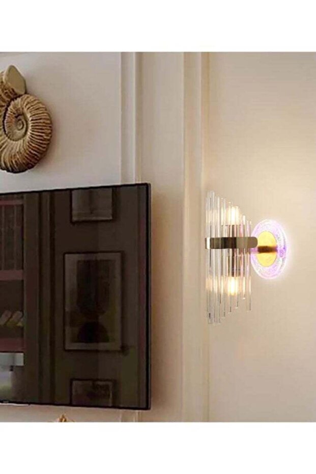 مصباح حائط LED ذهبي فاخر 7466-W قابل للتعتيم بتصميم أنيق مع 3 مستويات إضاءة قابلة للتعديل