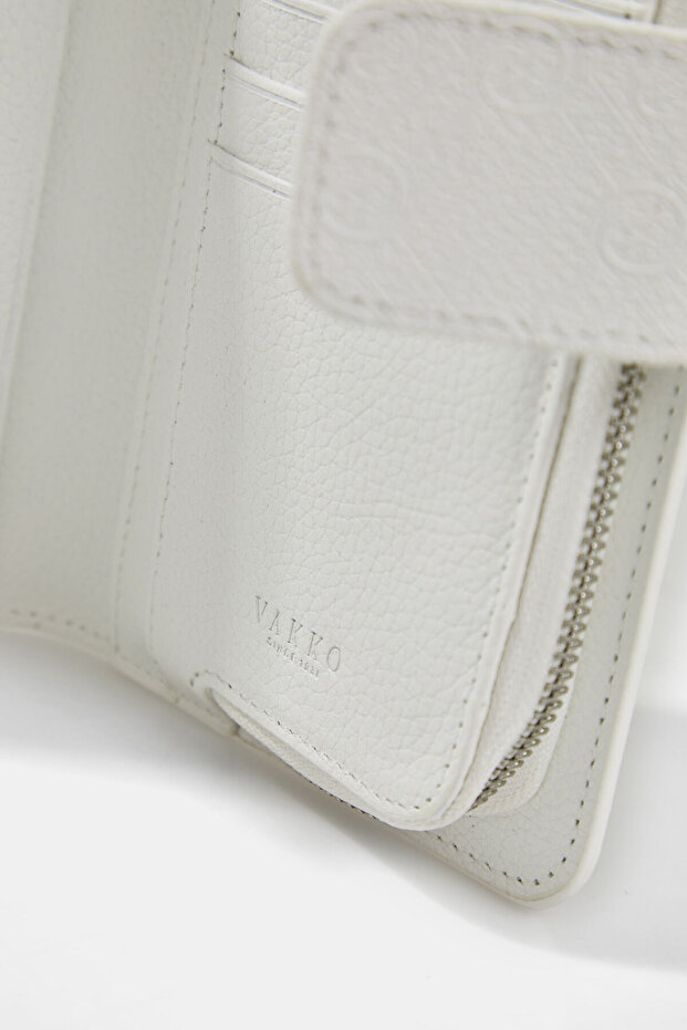 BEYAZ MONOGRAM CÜZDAN - 5