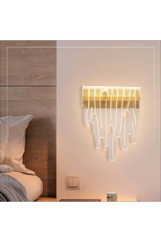 مصباح حائط LED كريستالي ذهبي فاخر 7303-W مع سطوع ثلاثي المستويات