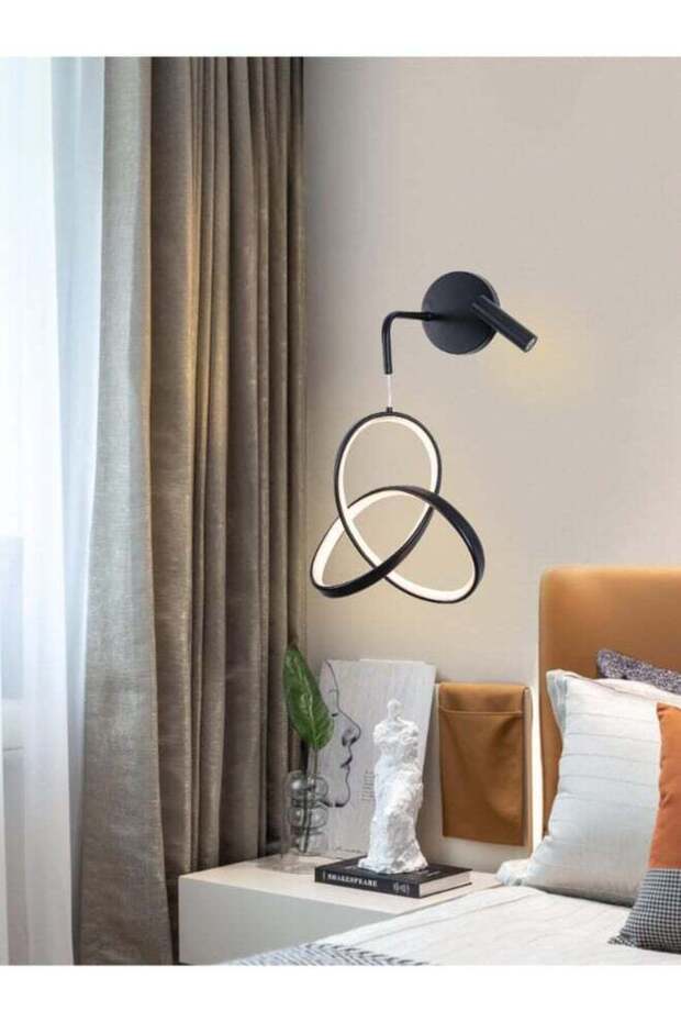 مصباح LED مزدوج حديث 7204 - 3 أوضاع إضاءة - مصباح حائط أنيق مع كشاف مدمج - طاقة 23 وات