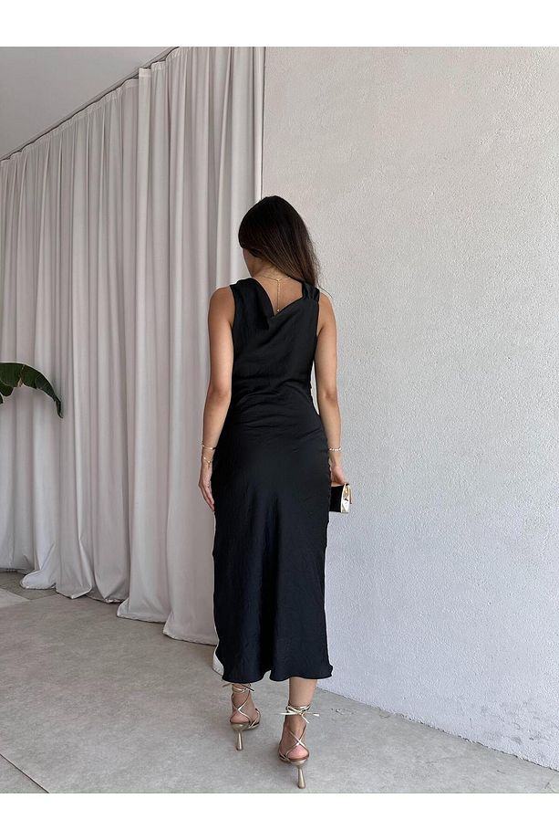 ALEX Midi Elbise 5819 - Siyah - 3