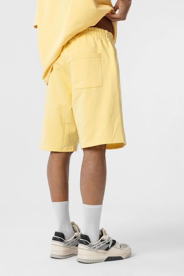Basic Oversize Şort Takım Sarı - 7