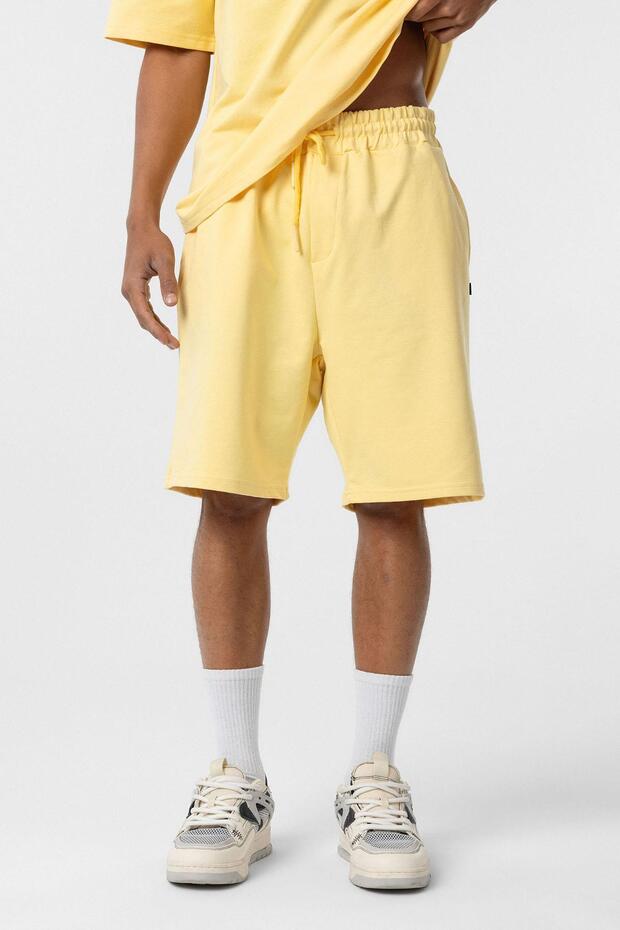 Basic Oversize Şort Takım Sarı - 5