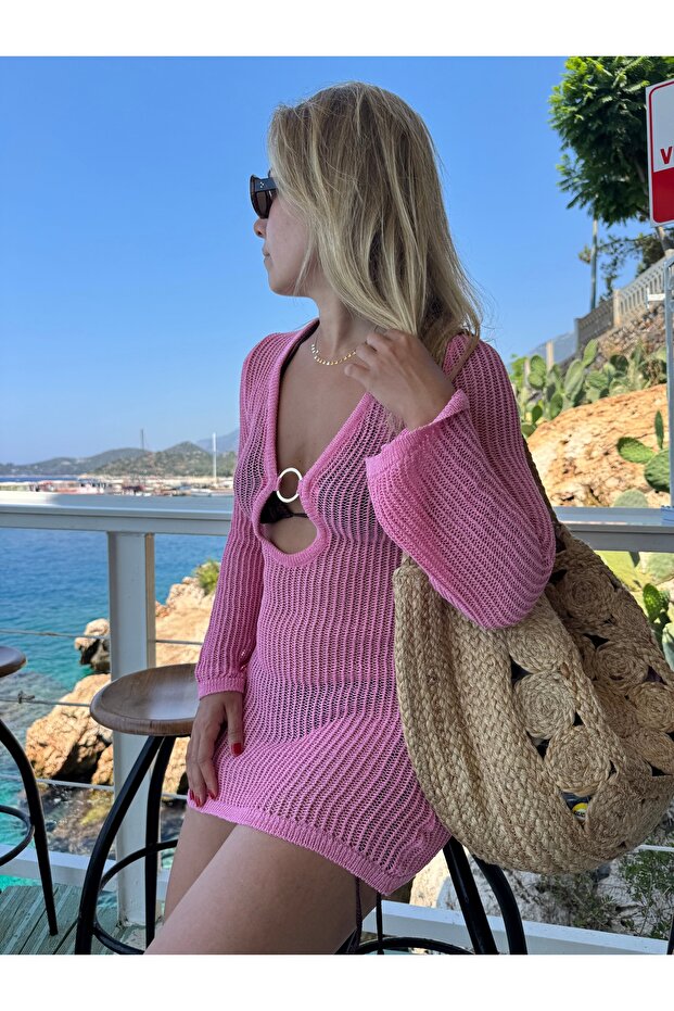 Pembe plaj elbisesi - 3