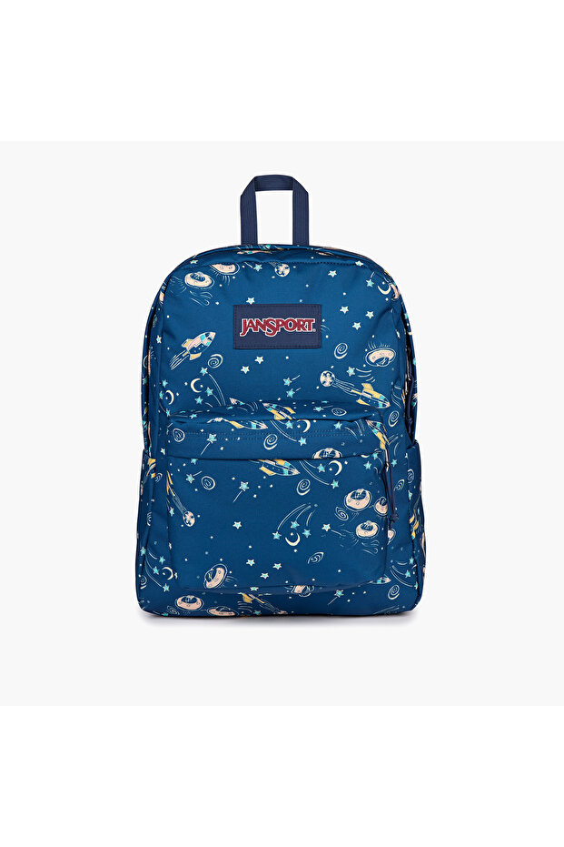 حقيبة ظهر جانسبورت بطبعة الفضاء مع أحزمة قابلة للتعديل وسحاب للإغلاق - 14×32×42 سم - 1