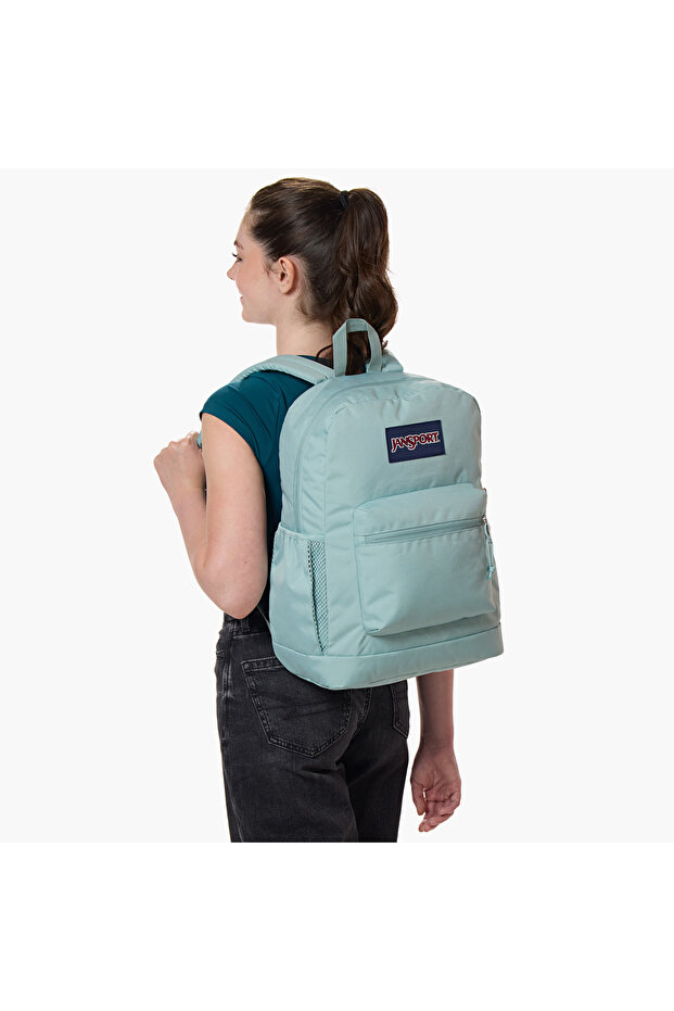 Solid Backpack with Adjustable Straps and Zip Closure - 15x32x42 cms - 2
