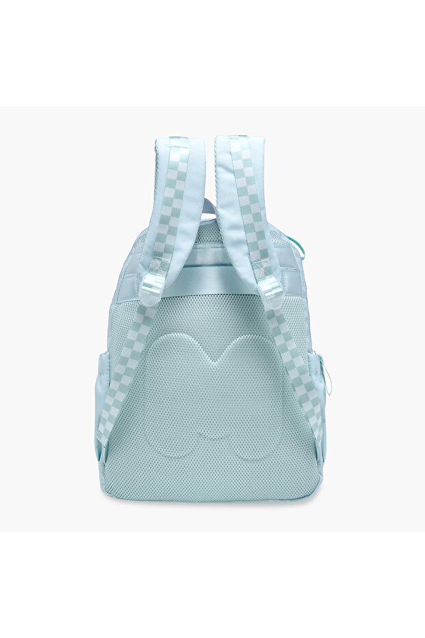 Solid Backpack with Adjustable Straps and Zip Closure - 33x43x16 cms - 4
