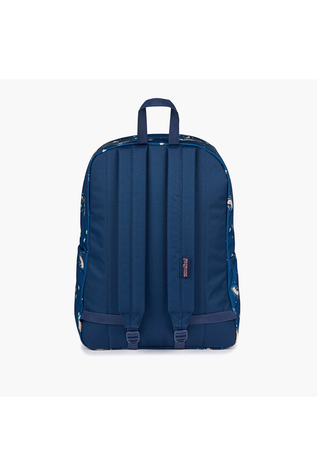 حقيبة ظهر جانسبورت بطبعة الفضاء مع أحزمة قابلة للتعديل وسحاب للإغلاق - 14×32×42 سم - 4