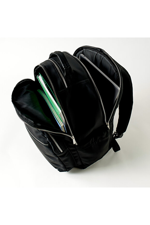 حقيبة ظهر مونوكرومو بطبعة شعار مع حزام قابل للتعديل - 8