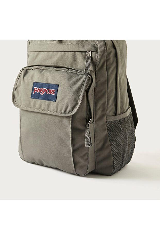 Solid 15-inch Backpack with Adjustable Straps and Zip Closure - 3