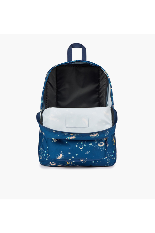 حقيبة ظهر جانسبورت بطبعة الفضاء مع أحزمة قابلة للتعديل وسحاب للإغلاق - 14×32×42 سم - 5