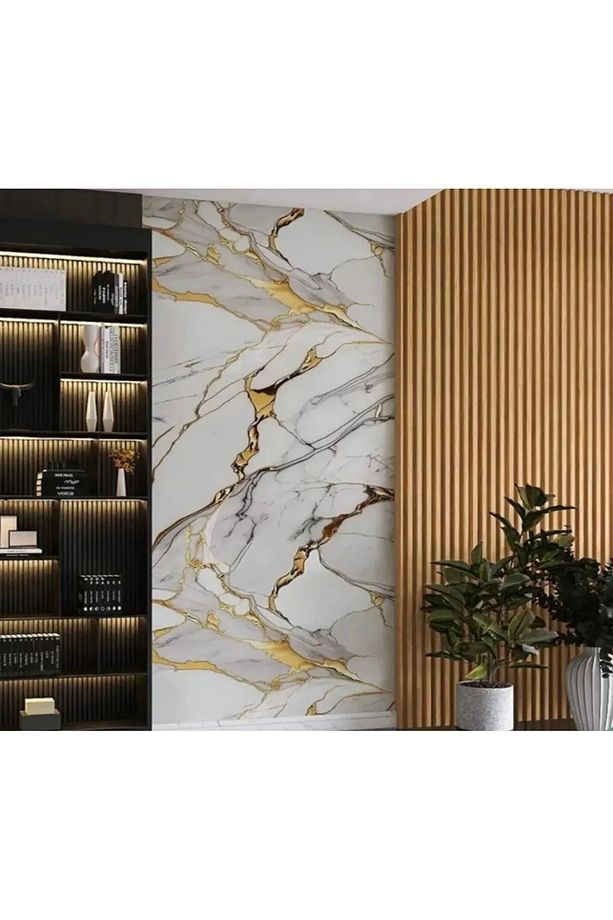 30x60 CM MERMER DESENLİ KENDİNDEN YAPIŞKANLI MUTFAK BANYO WC KAPLAMA PVC DUVAR PANEL - 4