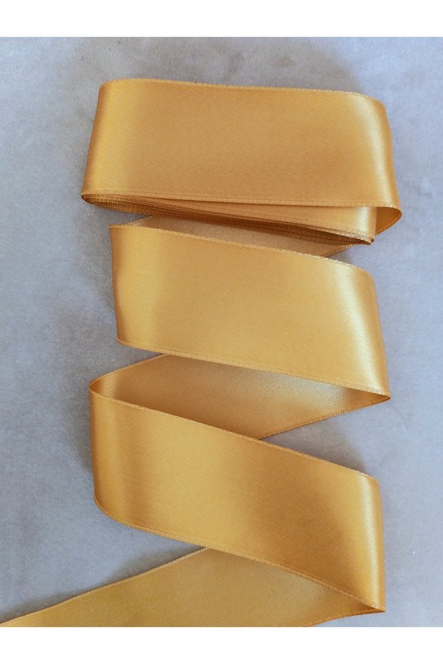 Gold Yellow Double-Sided Satin Ribbon 6 cm 10 Meters One Roll, Satin, Seten, Baby Wide Ribbon, Ribbon