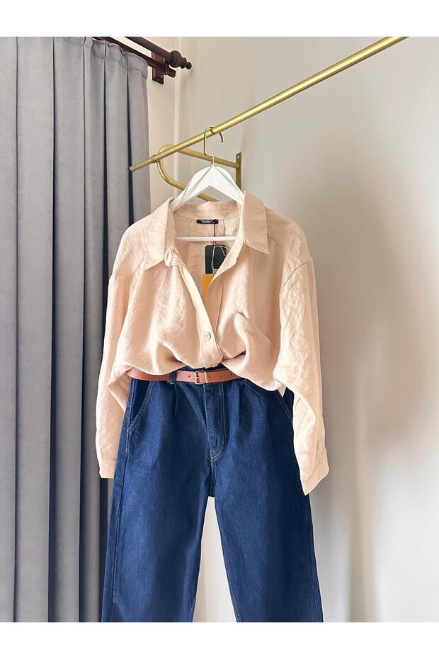 DÜŞÜK OMUZLU OVERSİZE GÖMLEK - 2