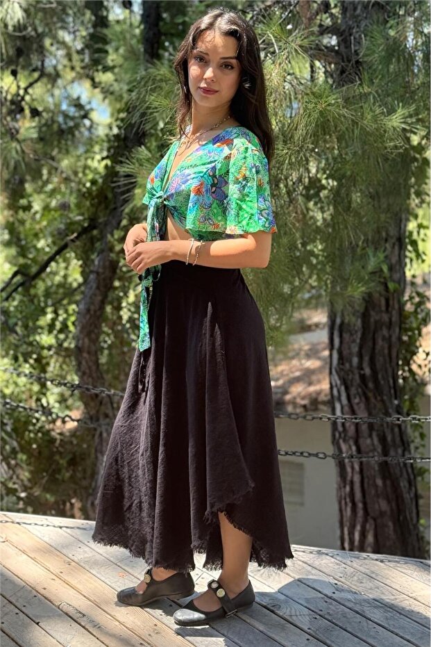 Green Patterned Blouse - 2