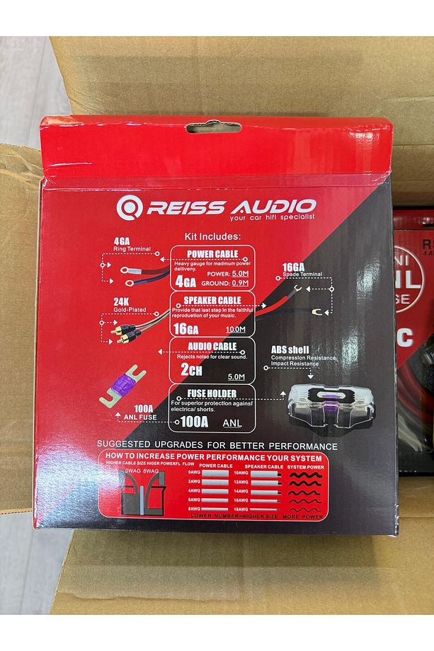 Audio Rs-awg47 4ga ofc profesyonel %100bakır amfi kablo seti set kablosu 2025 yeni seri - 2