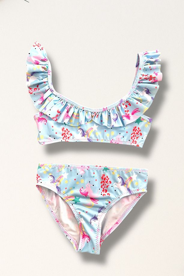 Kız Çocuk Fırfırlı Bikini Takımı - 1