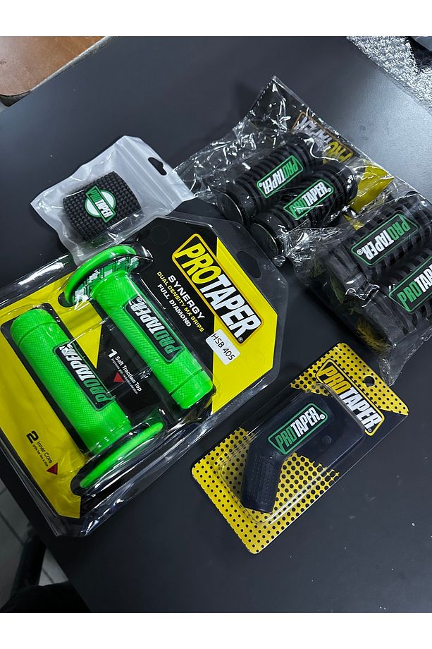 Protaper YEŞİL/SİYAH Elcik Ön Arka Basamak Fren Vites Lastiği Seti / Cg cub Modifiye Aksesuar - 2